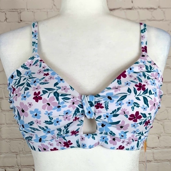 KONA Sol Spaghetti Strap Floral Print Bikini Top Size Small 4-6 NWT - Picture 1 of 10